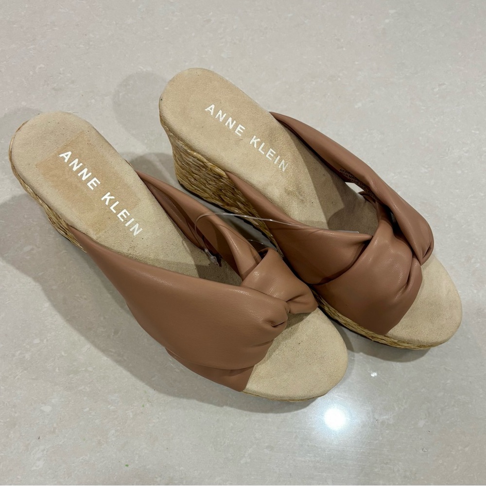 Anne Klein Tan Wedge Sandals